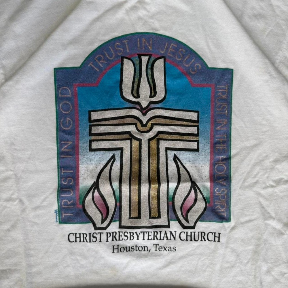 vintage 1993 christ presbyterian church houston texas christian graphic t-shirt - Picture 2 of 8